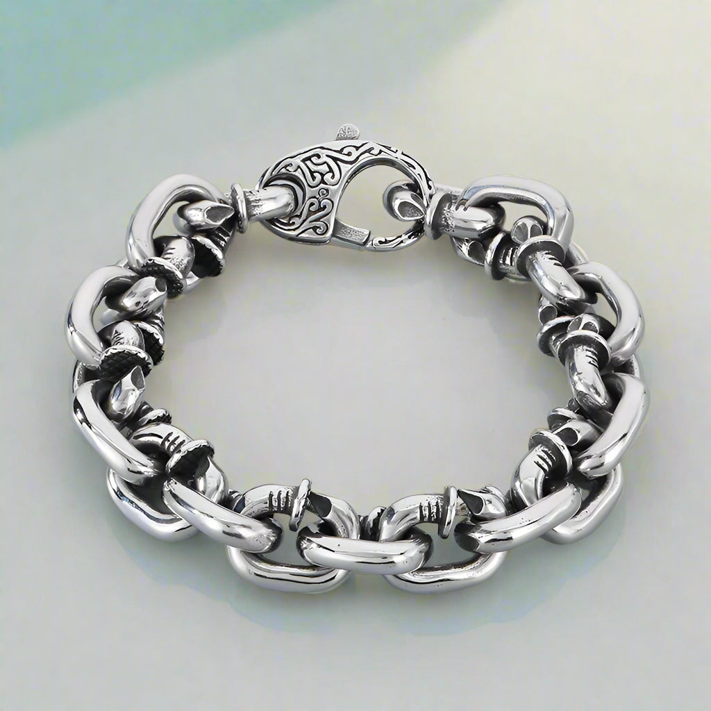 16mm Vintage Nail Chain Bracelet-Evani Naomi Jewelry