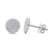 18K Gold Mossanite Diamond Flower Setting Stud Earrings-Evani Naomi Jewelry