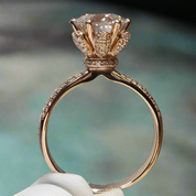 18K Rose Gold 2.0 Ct Round Cut Diamond Blossom Engagement Ring-Evani Naomi Jewelry