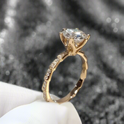 18K Rose Gold 2.0 Ct Round Diamond Classic Engagement Ring-Evani Naomi Jewelry