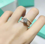 18K Rose Gold Forever Love Diamond Engagement Ring-Evani Naomi Jewelry