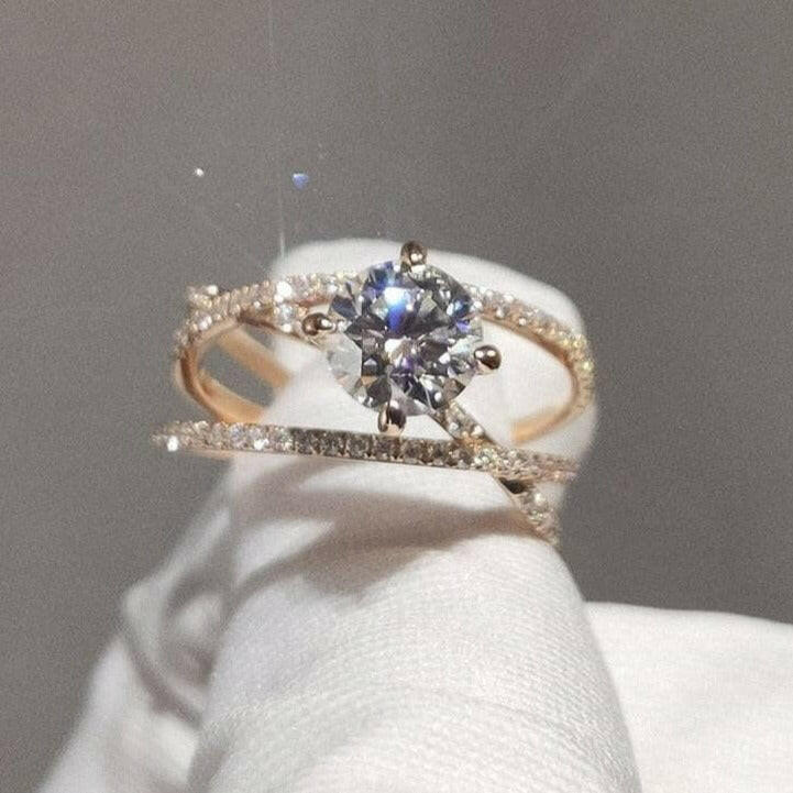 18K Rose Gold Forever Love Diamond Engagement Ring-Evani Naomi Jewelry