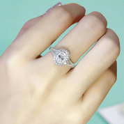 18K White Gold 1.0 Ct Oval Cut Diamond Engagement Ring-Evani Naomi Jewelry