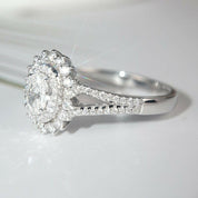 18K White Gold 1.0 Ct Oval Cut Diamond Engagement Ring-Evani Naomi Jewelry