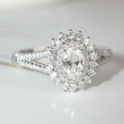 18K White Gold 1.0 Ct Oval Cut Diamond Engagement Ring-Evani Naomi Jewelry