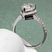 18K White Gold 1.0 Ct Pear Cut Diamond Water Drop Engagement Ring-Evani Naomi Jewelry