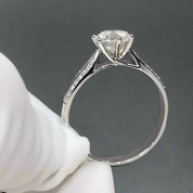 18K White Gold 1.0 Ct Round Diamond Engagement Ring-Evani Naomi Jewelry