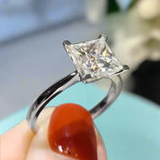 18K White Gold 2.0 Ct Princess Cut Diamond Engagement Ring-Evani Naomi Jewelry