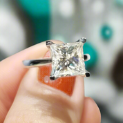 18K White Gold 2.0 Ct Princess Cut Diamond Engagement Ring-Evani Naomi Jewelry