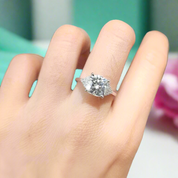 18K White Gold 3.0 Ct Cushion Cut Diamond Engagement-Evani Naomi Jewelry