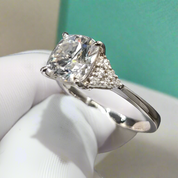 18K White Gold 3.0 Ct Cushion Cut Diamond Engagement-Evani Naomi Jewelry
