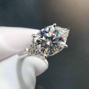 18K White Gold 3.0 Ct Cushion Cut Diamond Engagement-Evani Naomi Jewelry