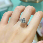 18K White Gold 3.0 Ct Round Cut Diamond Engagement Ring-Evani Naomi Jewelry