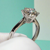 18K White Gold 3.0 Ct Round Cut Diamond Engagement Ring-Evani Naomi Jewelry
