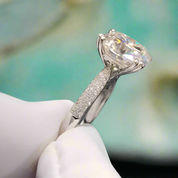 18K White Gold 5.0 Ct Cushion Cut Diamond Engagement Ring-Evani Naomi Jewelry