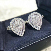 18K White Gold Diamond Pear Shaped Engagement Ring-Evani Naomi Jewelry