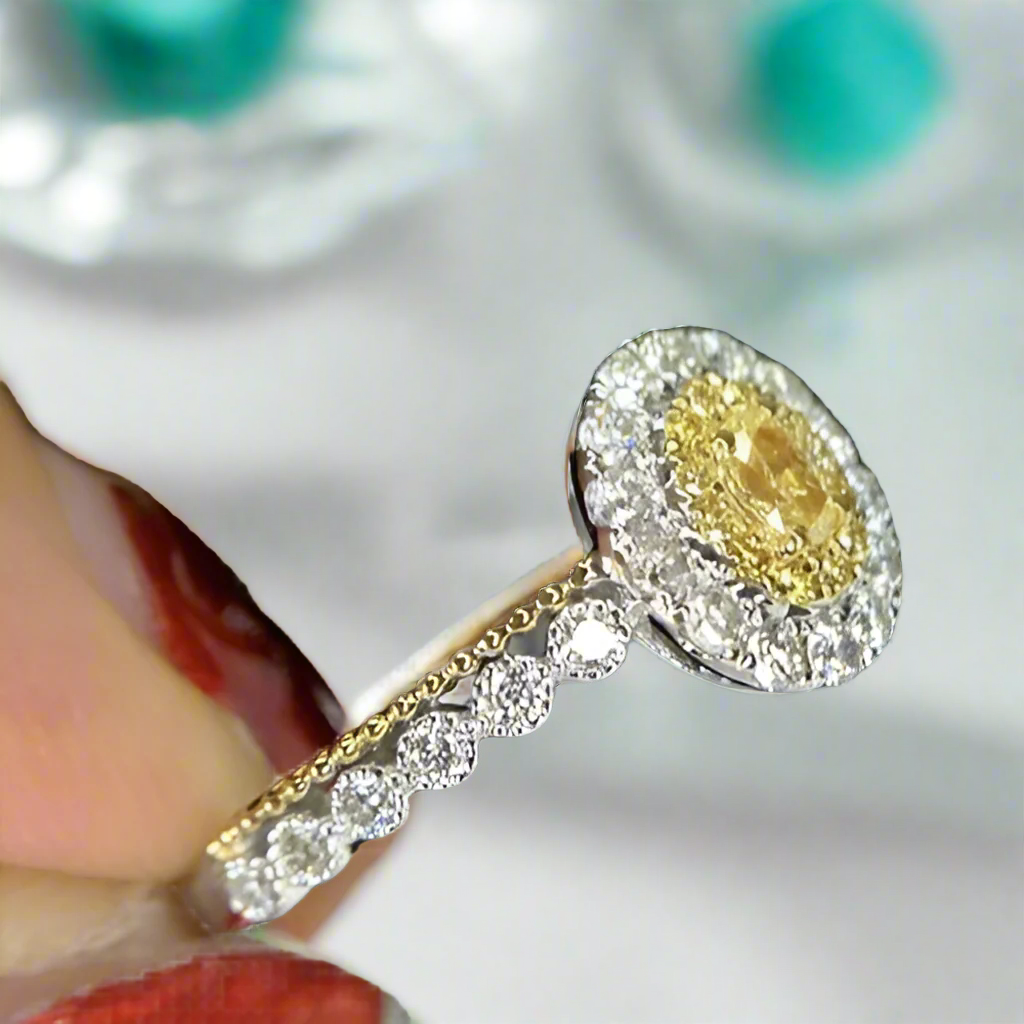 18K White Gold Engagement Ring with 0.5 Ct Diamond-Evani Naomi Jewelry