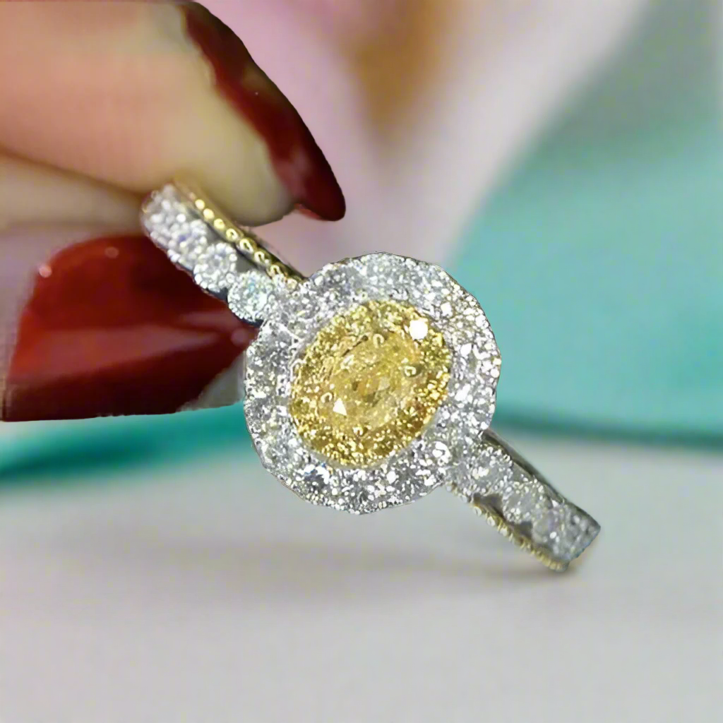 18K White Gold Engagement Ring with 0.5 Ct Diamond-Evani Naomi Jewelry