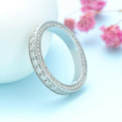 18K White Gold Round Diamond Eternity Wedding Band-Evani Naomi Jewelry