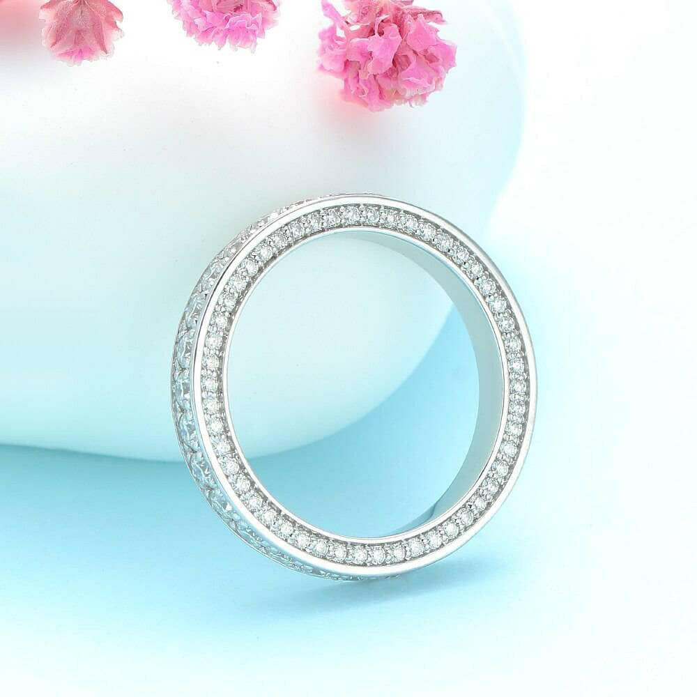18K White Gold Round Diamond Eternity Wedding Band-Evani Naomi Jewelry