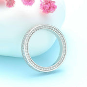 18K White Gold Round Diamond Eternity Wedding Band-Evani Naomi Jewelry