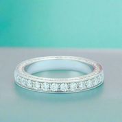 18K White Gold Round Diamond Eternity Wedding Band-Evani Naomi Jewelry