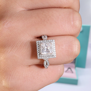 18K White and Rose Gold Princess Cut Diamond Engagement Ring-Evani Naomi Jewelry