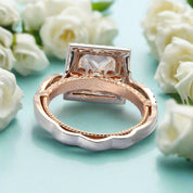 18K White and Rose Gold Princess Cut Diamond Engagement Ring-Evani Naomi Jewelry