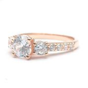18k Rose Gold Round Diamond Engagement Ring-Evani Naomi Jewelry