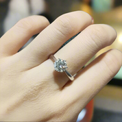 18k White Gold 1.0 Ct Round Cut Diamond Engagement Ring-Evani Naomi Jewelry