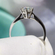 18k White Gold 1.0 Ct Round Cut Diamond Engagement Ring-Evani Naomi Jewelry