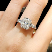 18k White Gold 3.0 Ct Radiant Cut Diamond Engagement Ring-Evani Naomi Jewelry