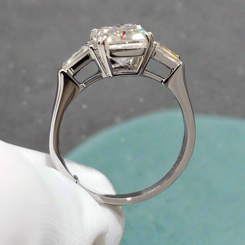 18k White Gold 3.0 Ct Radiant Cut Diamond Engagement Ring-Evani Naomi Jewelry