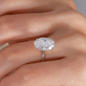 18k White Gold 7.0 Ct Oval Diamond Hidden Halo Engagement Ring-Evani Naomi Jewelry
