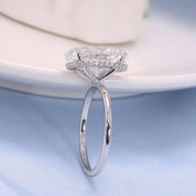 18k White Gold 7.0 Ct Oval Diamond Hidden Halo Engagement Ring-Evani Naomi Jewelry