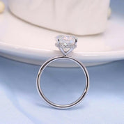 18k White Gold 7.0 Ct Oval Diamond Hidden Halo Engagement Ring-Evani Naomi Jewelry