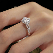 18k White Gold Antique Round Cut Diamond Engagement Ring-Evani Naomi Jewelry