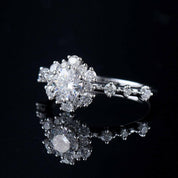 18k White Gold Round Cut Diamond Engagement Ring-Evani Naomi Jewelry