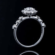 18k White Gold Round Cut Diamond Engagement Ring-Evani Naomi Jewelry