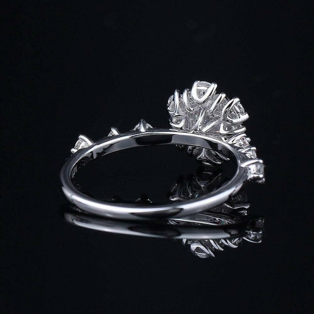 18k White Gold Round Cut Diamond Engagement Ring-Evani Naomi Jewelry