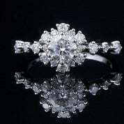 18k White Gold Round Cut Diamond Engagement Ring-Evani Naomi Jewelry