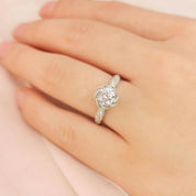 18k White Gold Round Diamond Twist Engagement Ring-Evani Naomi Jewelry