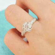 18k White Gold Round Diamond Twist Engagement Ring-Evani Naomi Jewelry