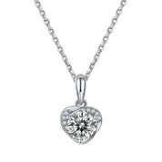 1.0 Ct Diamond Classic Heart Pendant Necklace-Evani Naomi Jewelry