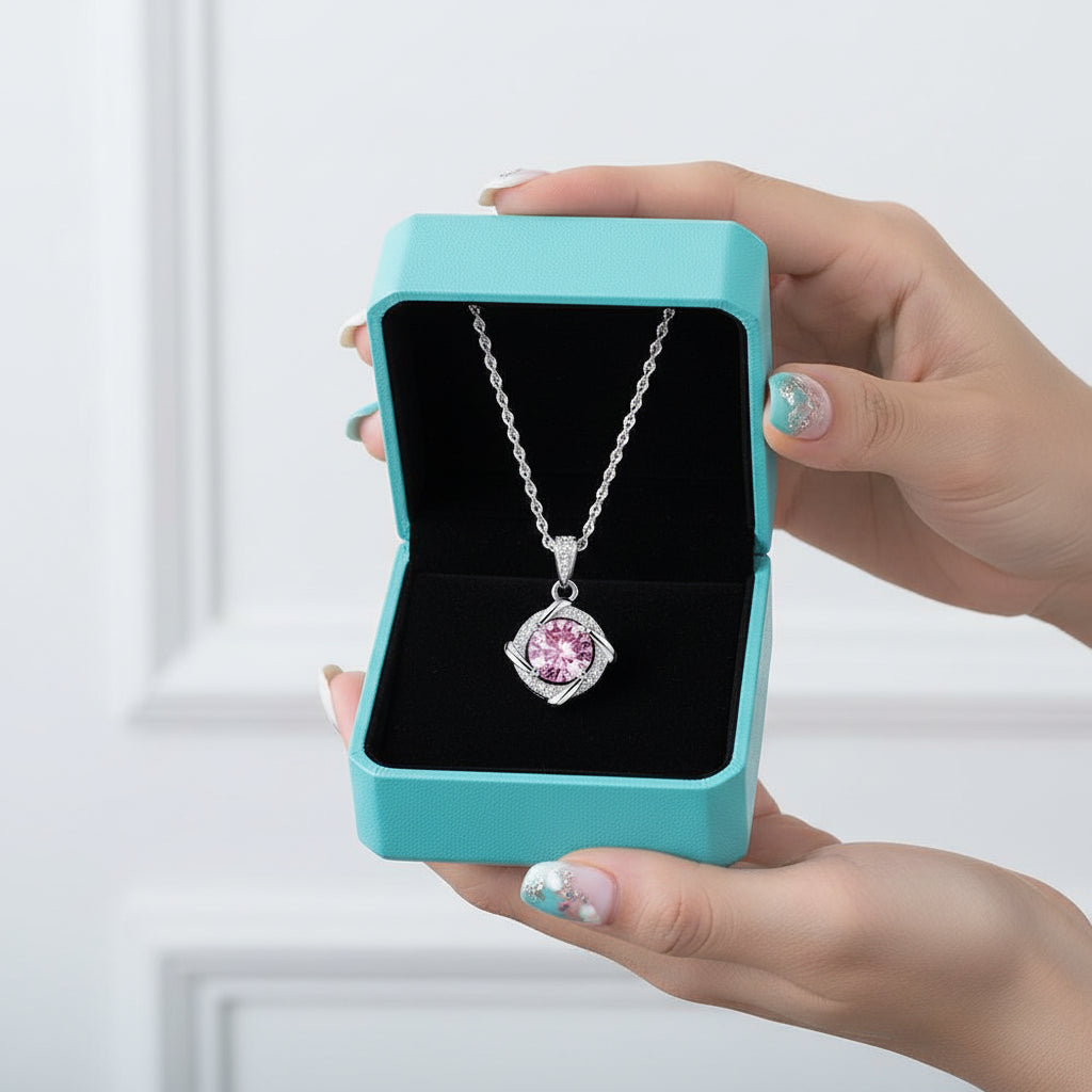 1.0 Ct Clavicle Tourmaline Birthstone Pendant Necklace-Evani Jewelry
