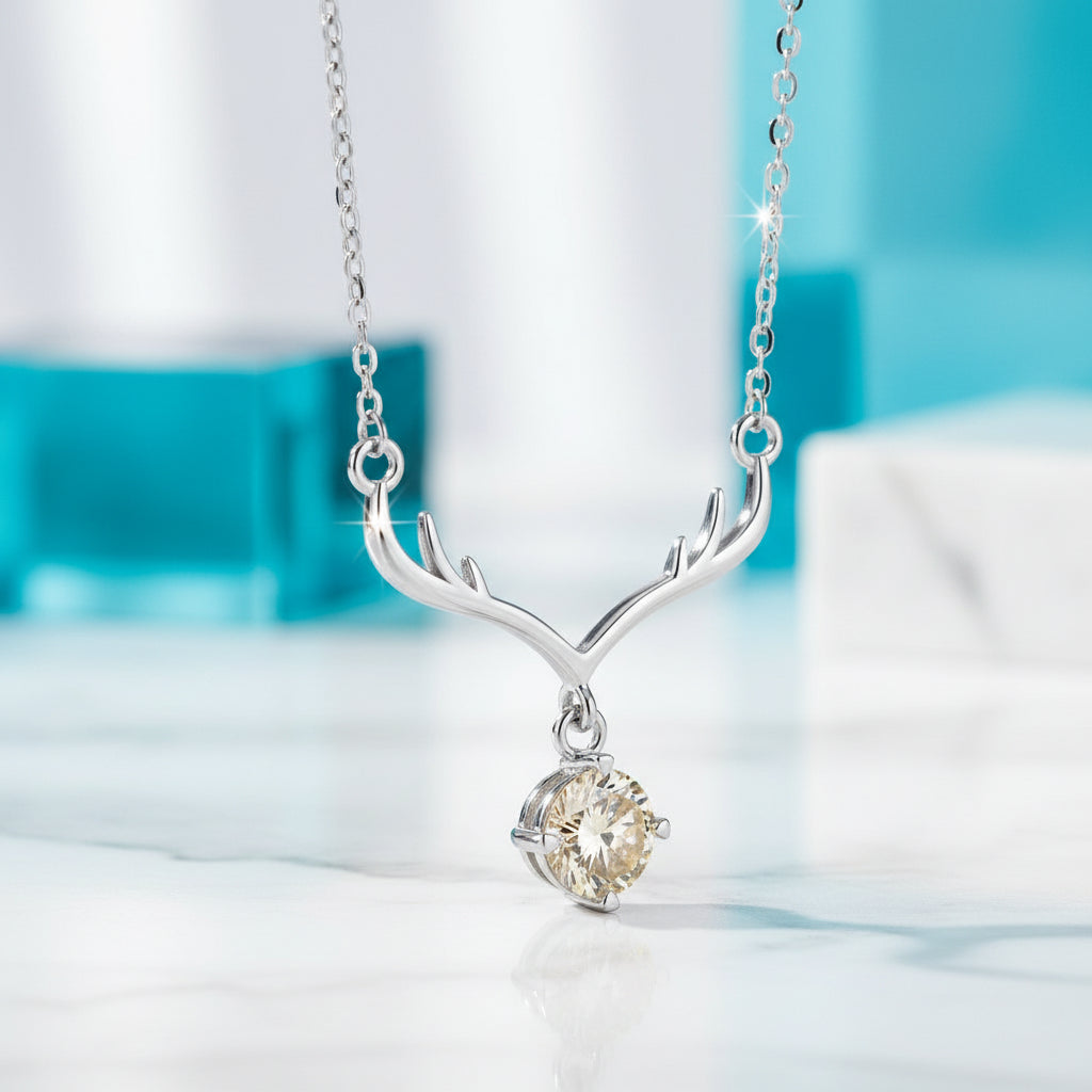 1.0 Ct Diamond Deer Topaz and Citrine Pendant Necklace-Evani Jewelry