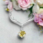 1.0 Ct Diamond Deer Pendant Necklace-Evani Naomi Jewelry