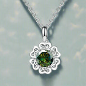 1.0 Ct Diamond Flower Pendant Necklace-Evani Naomi Jewelry