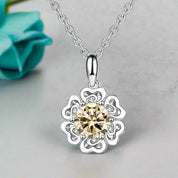 1.0 Ct Diamond Flower Pendant Necklace-Evani Naomi Jewelry