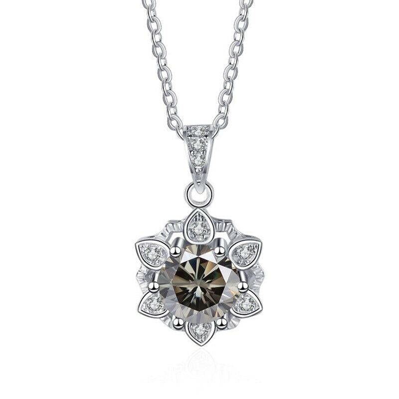 1.0 Ct Diamond Snowflake Pendant Necklace-Evani Naomi Jewelry
